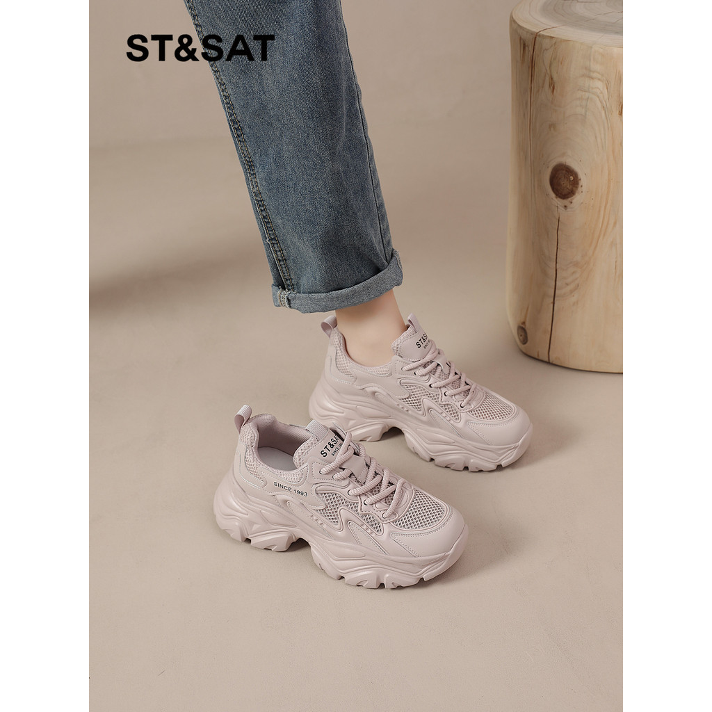 Sábado roxo papai sapatos femininos estilo verão 2026 novo estilo sapatos de malha feminino malha sapatos casuais aument