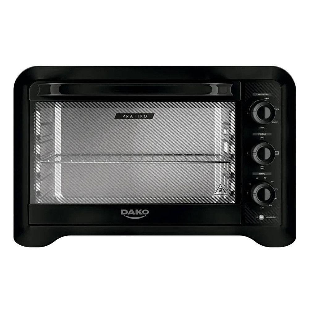 Forno Elétrico de Bancada Dako Pratiko 50L 1600W com Timer Preto 110V