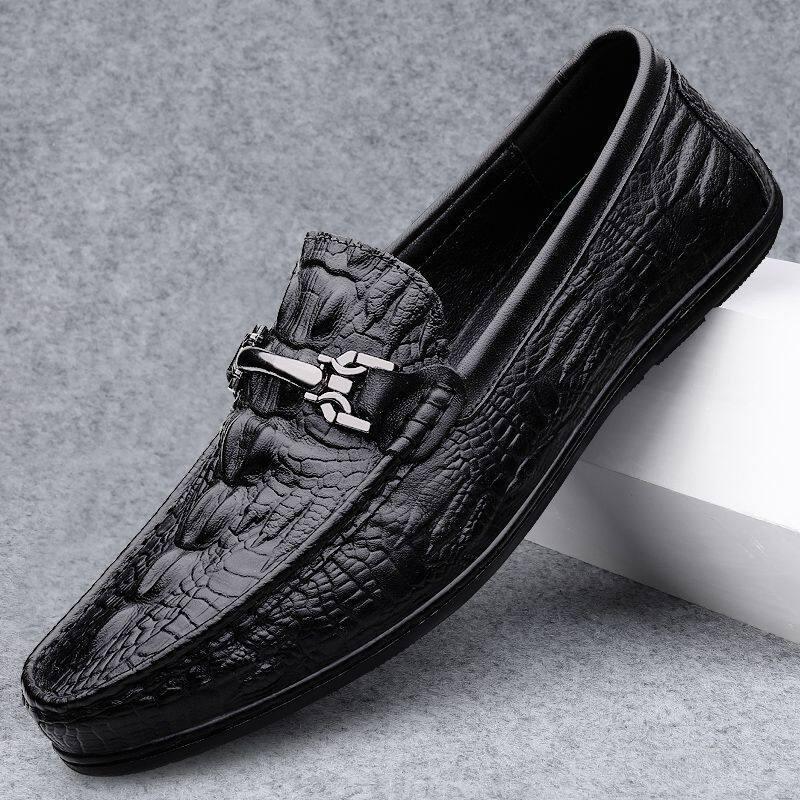 Sapatos masculinos confortáveis 2026 novo estilo sapatos de ervilhas masculinos respiráveis sapatos de couro casuais mas