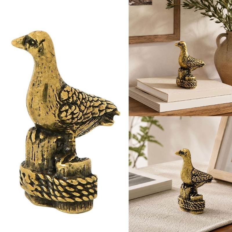 Ornamento Pássaro Latão blg Acabamento Antigo E, Destaque Decorativo Para Pombos, Mesa Entrada