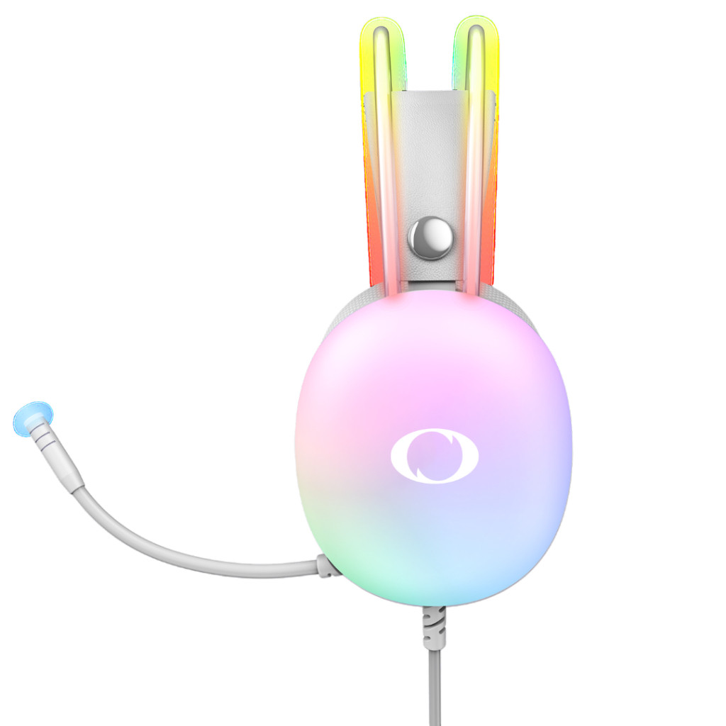 Headset Gamer Onistek ON-FN635 RGB Branco Driver 50mm USB e P2 3.5mm com Microfone — imagem 2 de 2