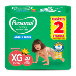 Fralda Personal Baby Protect & Sec Tamanho XG Leve 28 Pague 26 Fraldas Descartáveis