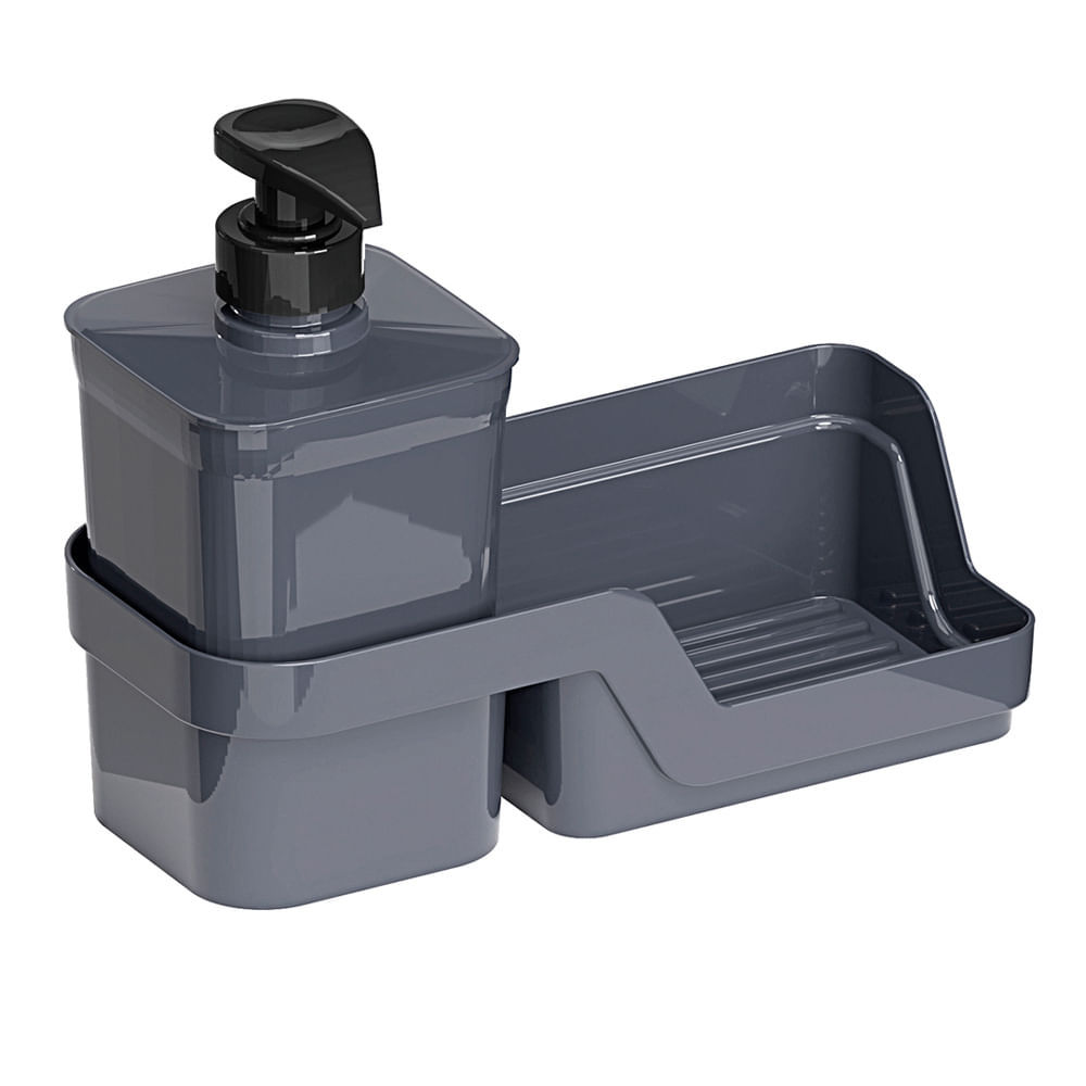 Porta Detergente e Esponja 500ml Flat Chumbo Nitron