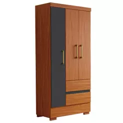Guarda Roupas Solteiro 3 Portas 2 Gavetas Zoe