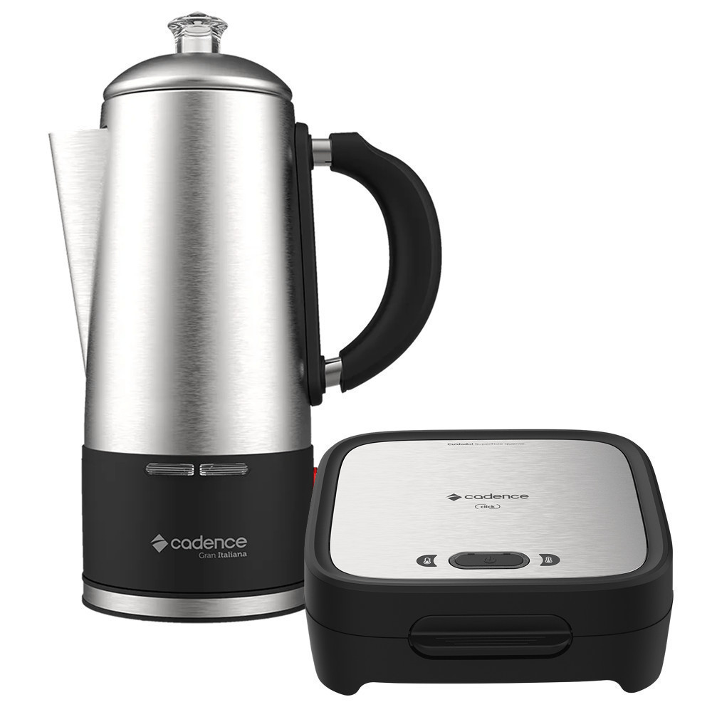 Kit Click Inox Cadence - Sanduicheira e Cafeteira Italiana