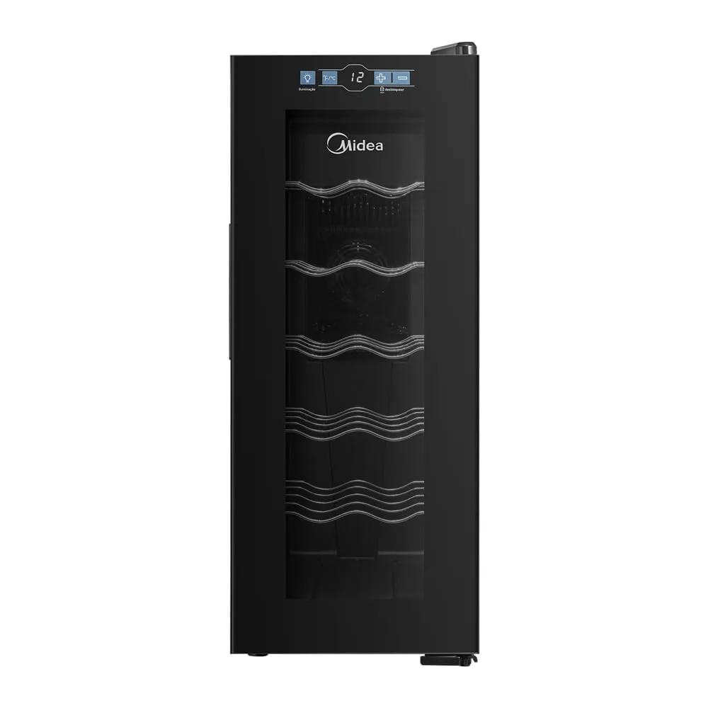 Imagem Adega de Vinho Climatizada 12 Garrafas Bivolt Preto Midea