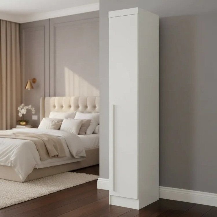 Guarda-Roupa Modulado 1 Porta Infinity Branco Branco Line
