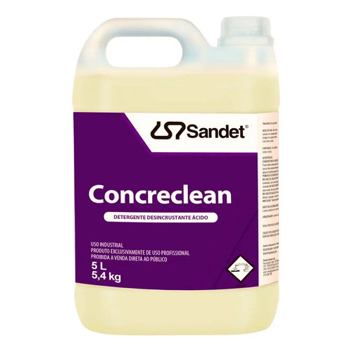 Detergente Técnico Sandet Concreclean 5L Para Concreto E Pisos Industriais