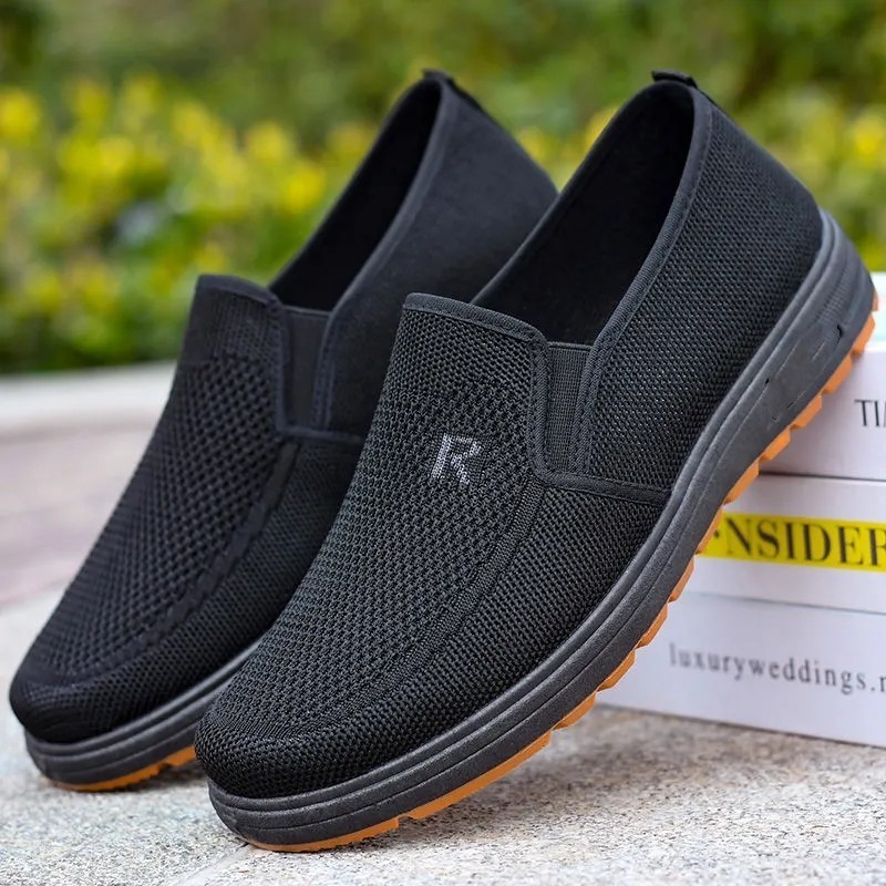 Sola de tendão de carne novo estilo velho pequim sapatos de pano de sola grossa voando malha Casual carne tendão sola pa