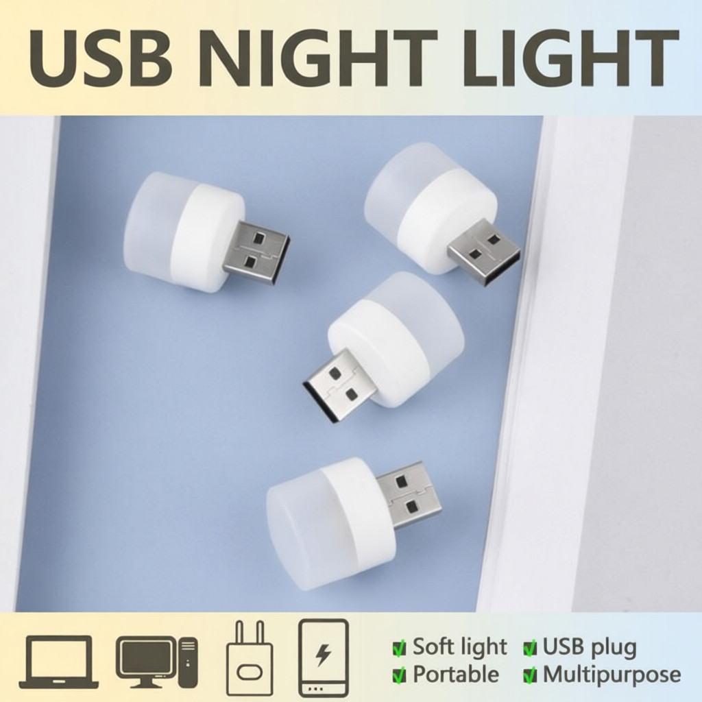 Luz noturna portátil Usb