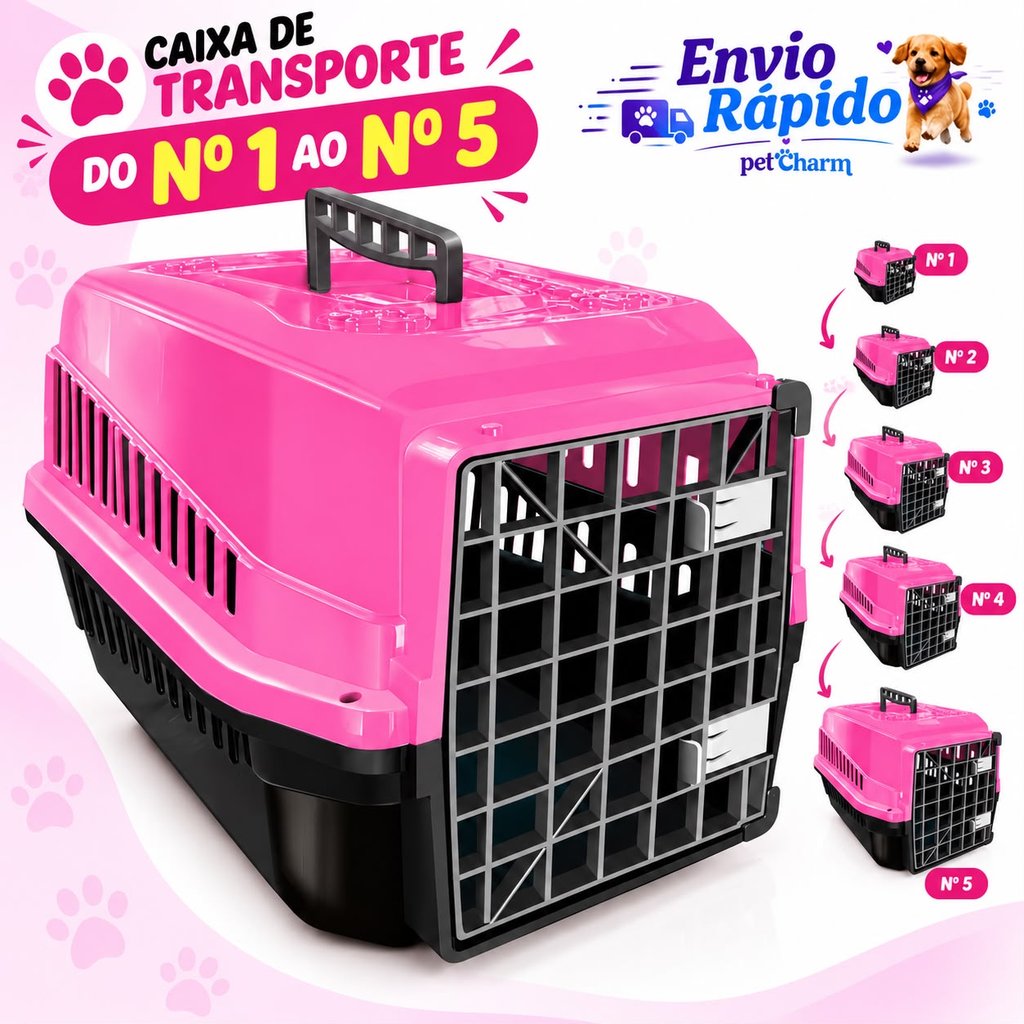 Caixa de transporte Transportadora Pet do 1 ao 5 Cachorro e Gato