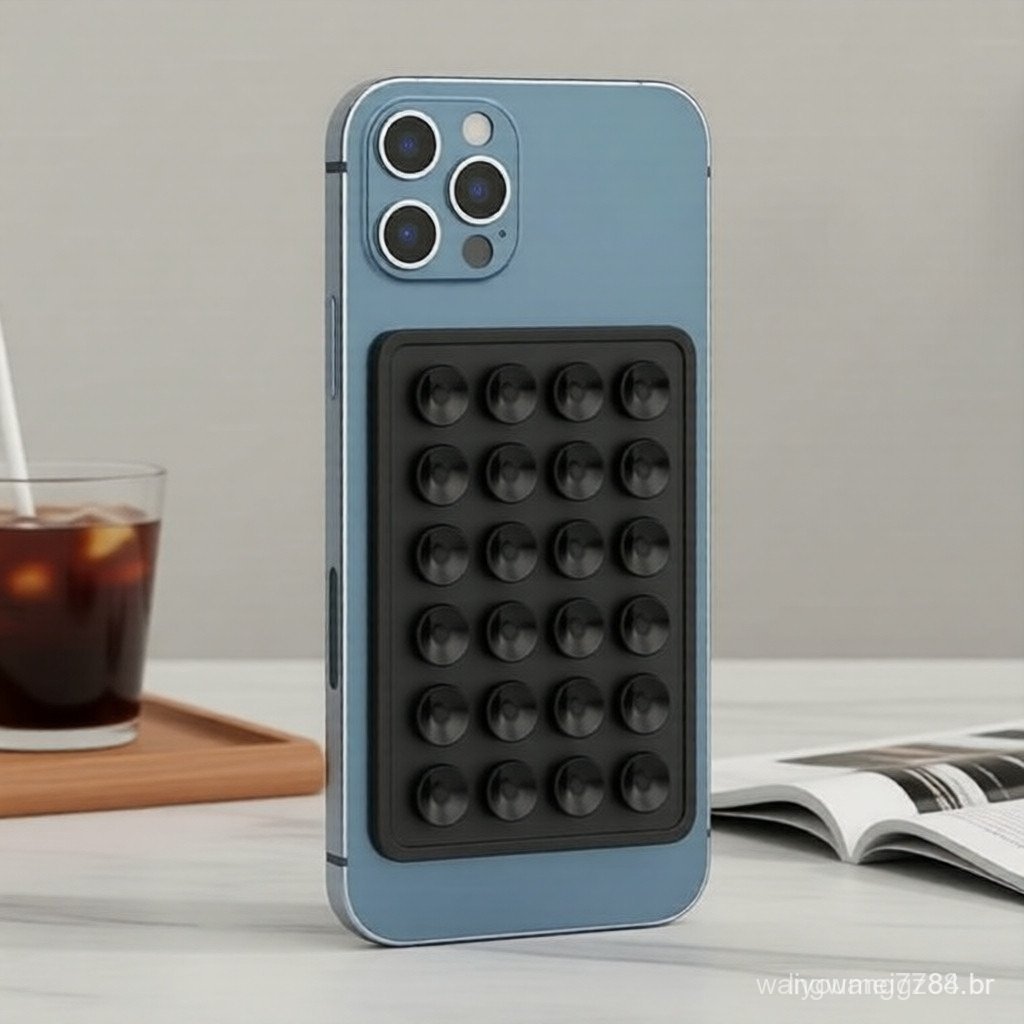 Almofada de Sucção Dupla Face Quadrada de Silicone - Adesivos Antiderrapantes para Suporte de Telefone