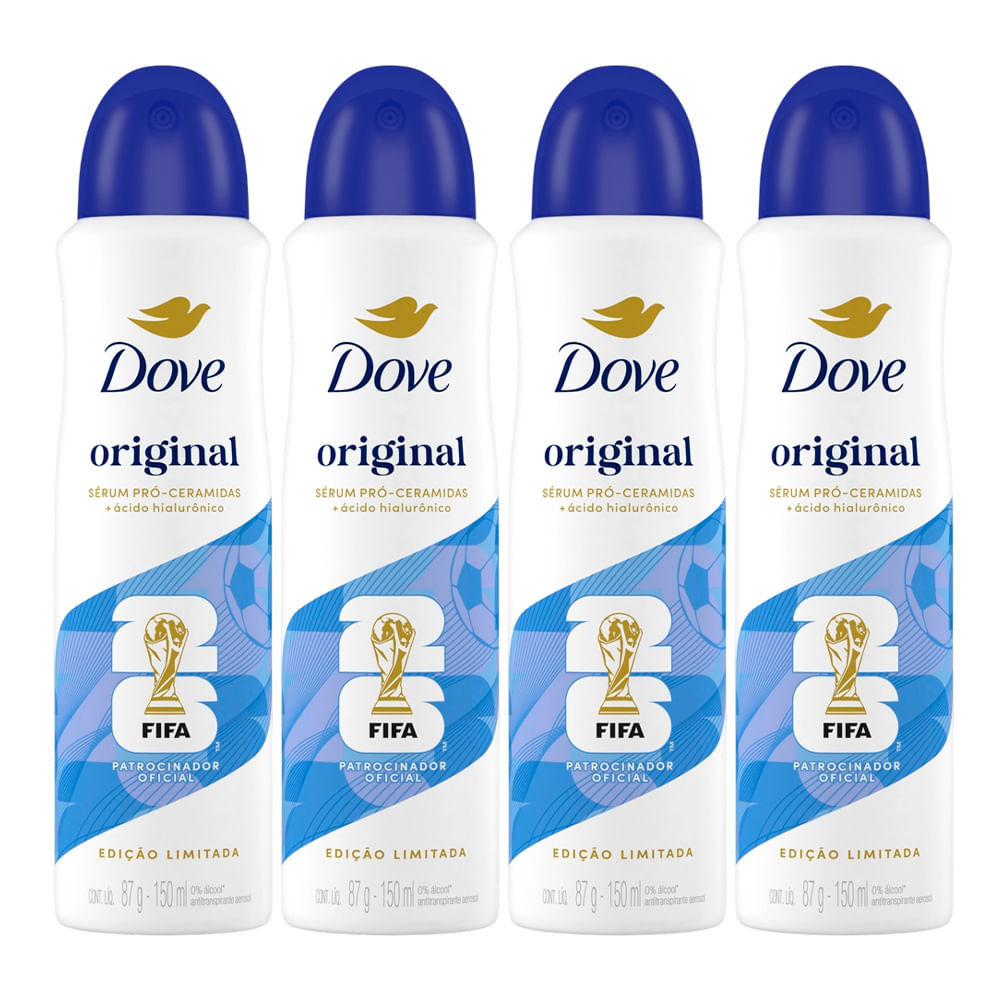 Kit Desodorante Aerosol Dove Original 150ml - 4 unidades