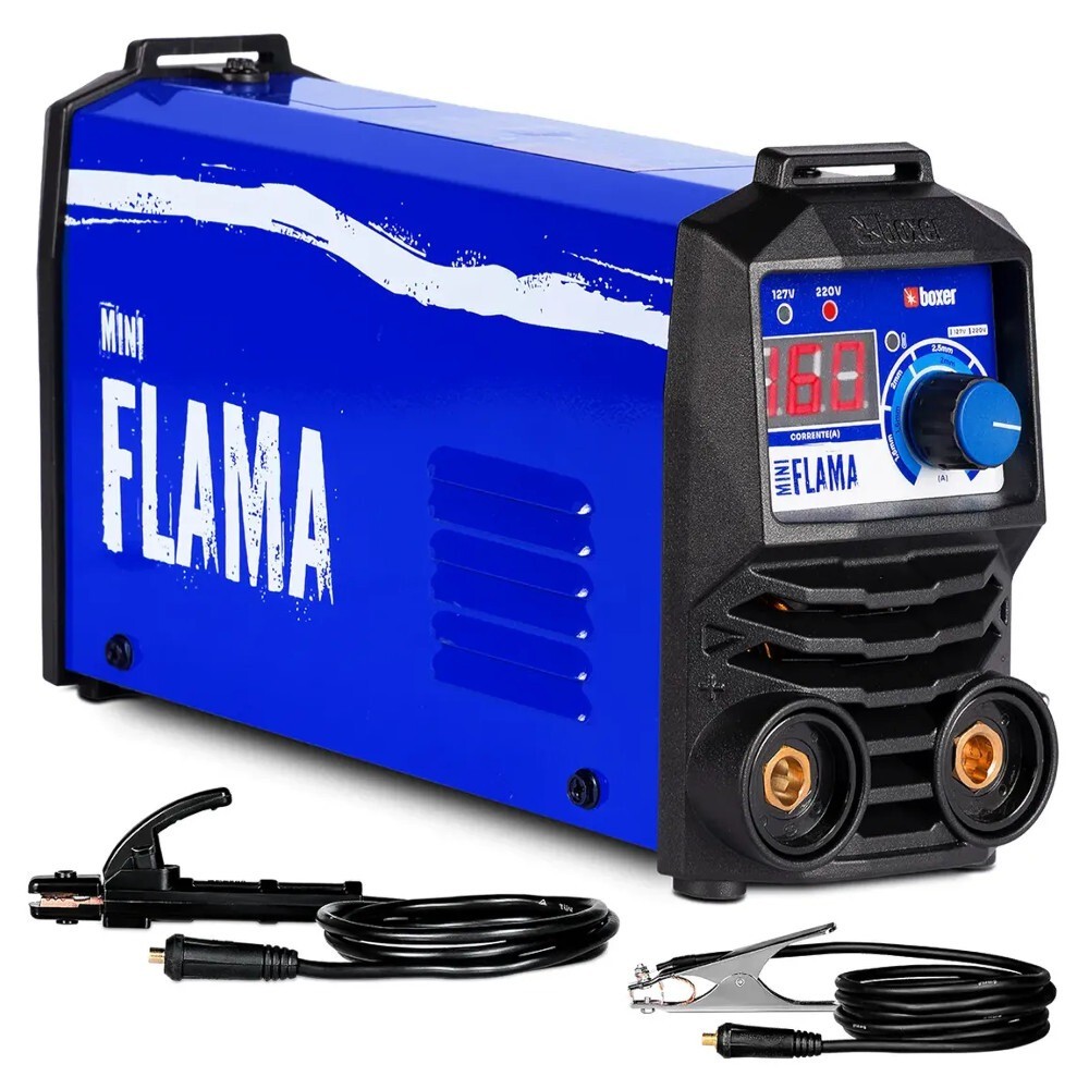 Inversora de solda 160A para Eletrodo revestido e Tig monofásica - Mini Flama - Boxer