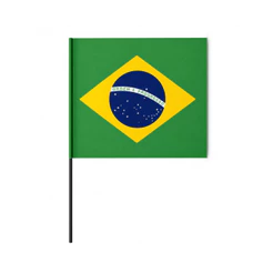 Bandeira do Brasil Zalike 40x30cm Mastro Plástico Torcedora Futebol Verde Amarela Decoração Festas