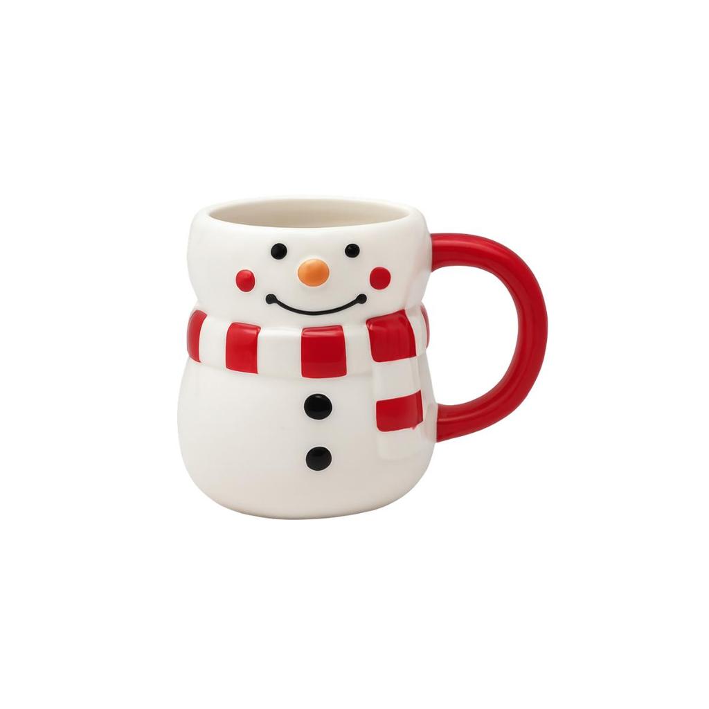 Caneca em Cerâmica Natalina Snowman Boneco de Neve 330ml