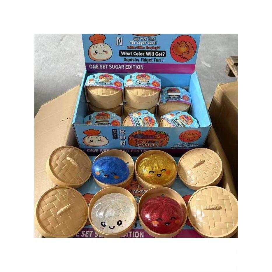 Venda quente simulação pão cozido no vapor pitada música caixa misteriosa menina descompressão pequeno brinquedo tédio a