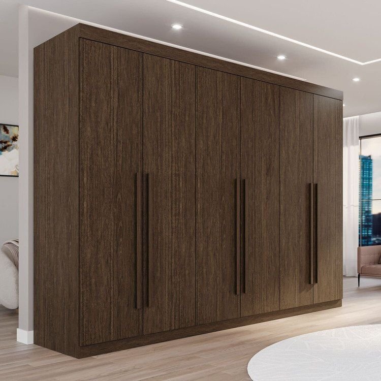 Guarda Roupa Casal 6 Portas 6 Gavetas Gramado 100% MDF Marrom/New Canion New Canion