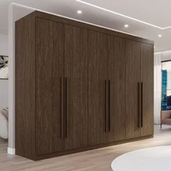 Guarda Roupa Casal 6 Portas 6 Gavetas Gramado 100% MDF Marrom/New Canion New Canion