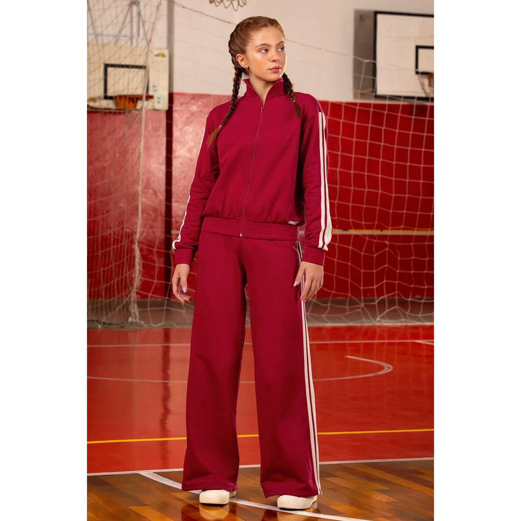 Conjunto Longo Juvenil Menina Sport Beats Vermelho