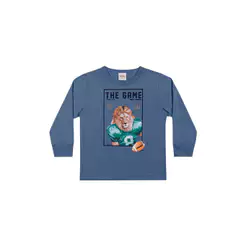 Camiseta Manga Longa Infantil Menino Sport Elian Azul