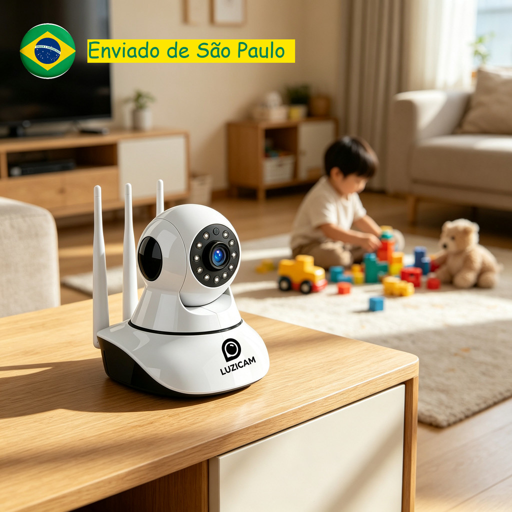 Câmera IP Robô WiFi De 3 Antenas , Full HD 360 ° Visão Noturna , Microfone De Áudio , Monitor De Bebê Sem Fio