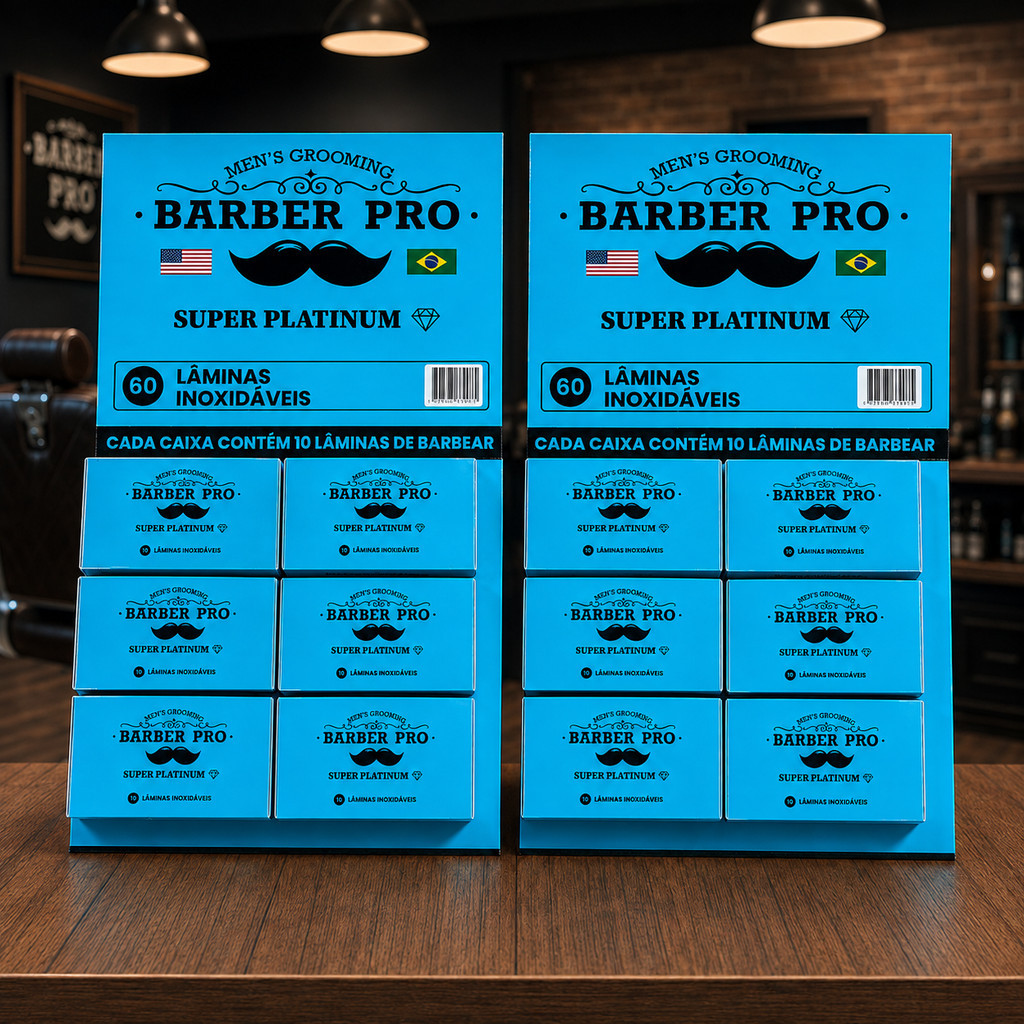 120 Lâminas de Barbear Profissional BarberPRO Platinum Original