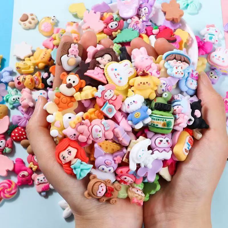 20-100 Pçs Kit Pingentes Resina Sortidos com Personagens Fofos, Acessórios para Artesanato, Bijuterias e Pulseiras diy
