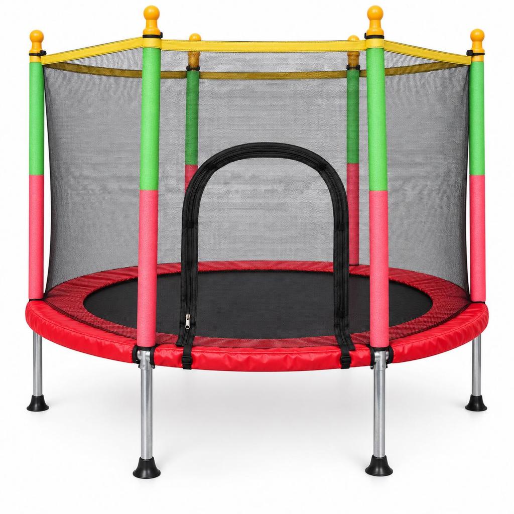 Cama Elástica Pula Pula Trampolim Com Tela de Proteção Reforçada Resistente Infantil Brinquedo para Crianças 1,4m