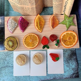 Presilha de cabelo de cereja seca com frutas fatiadas, flor preservada, artesanal, epóxi, acessórios de cabelo, estilo M