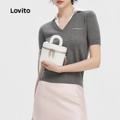 Lovito Bolsa De Ombro Pequena Casual Estilo Coreano Com Corrente Para Mulheres LFA122016