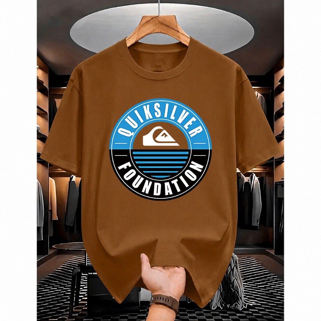 [Camiseta Premium em Algodão Puro]VOR Camiseta Masculina Básica Quiksilver Foundation Q.S Camisa T-shirt Unisex Algodão — imagem 2 de 2