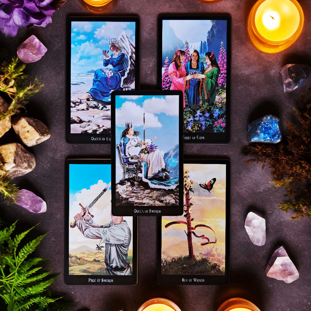 Baralho de Tarot de Bruxa com Guia – Conjunto de 78 Cartas, Jogo de Festa com Tema de Bruxaria, Práticas de Magia B1EV