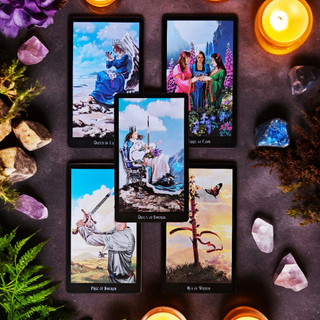 Baralho de Tarot de Bruxa com Guia – Conjunto de 78 Cartas, Jogo de Festa com Tema de Bruxaria, Práticas de Magia B1EV