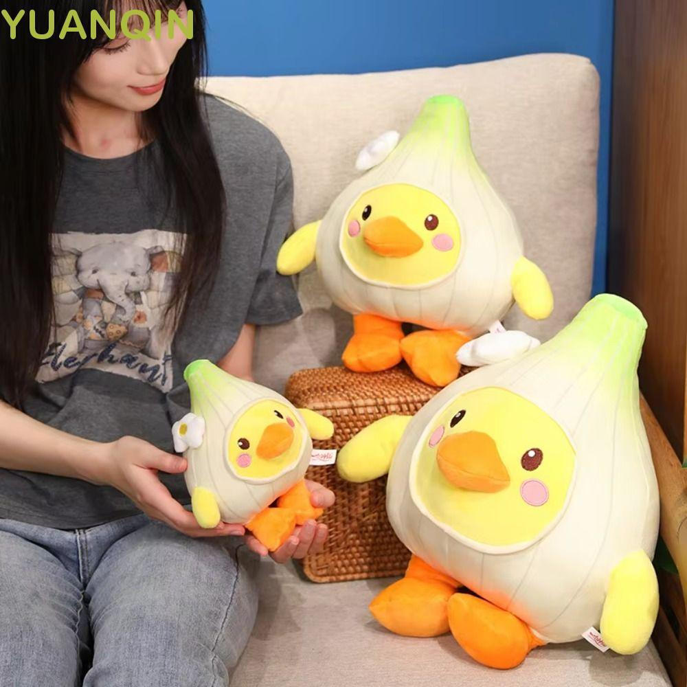 YUANQINZT Brinquedo De Pelúcia De Pato De Alho , Travesseiro Tímido Amarelo , Boneca Engraçada Kawaii De Desenho Animado