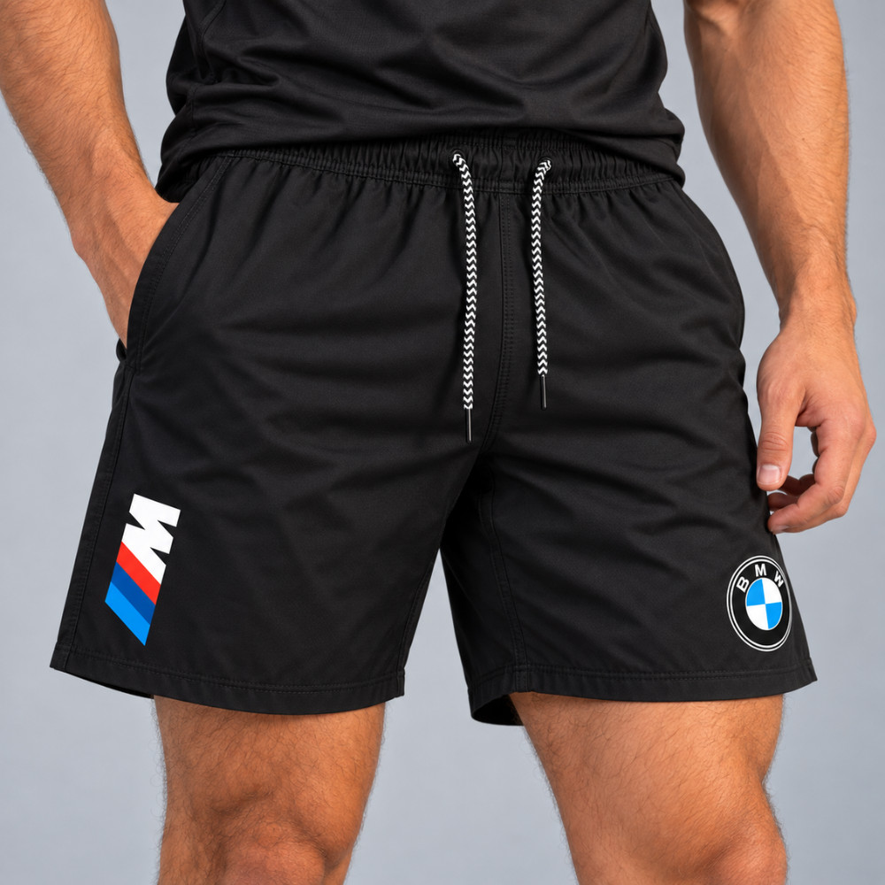 Bermuda Esportiva de Elastano Masculina BMW 02 - Academia Corrida Skate Basquete Otaku