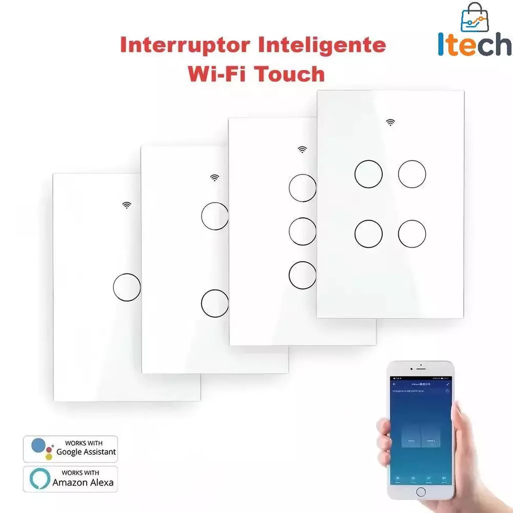 Interruptor Inteligente 1.2.3.4 Botões Teclas Tuya Alexa Wifi-itech
