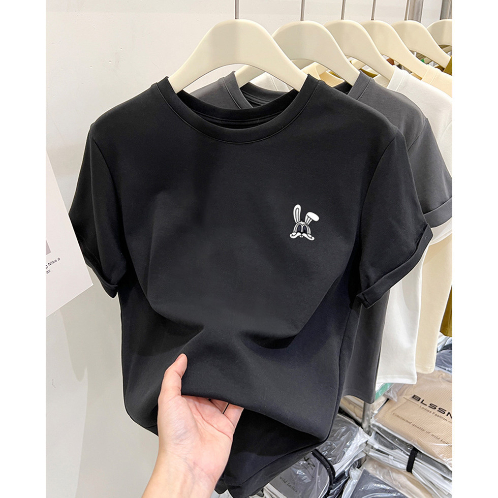 [Camiseta Premium Algodão Puro]LA Plus Size Unissex-Oversized Confortável Estilo Casual Camiseta Tecido Respirável#F1702