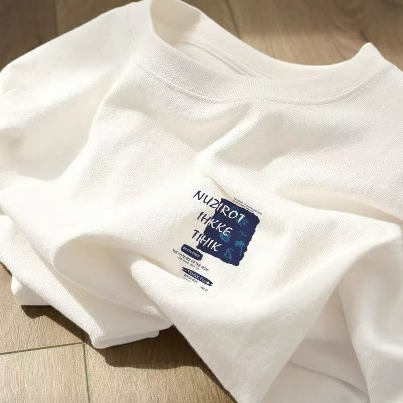[Camiseta Premium Algodão Puro]LA Plus Size Unissex-Oversized Confortável Estilo Casual Camiseta Tecido Respirável#F1440