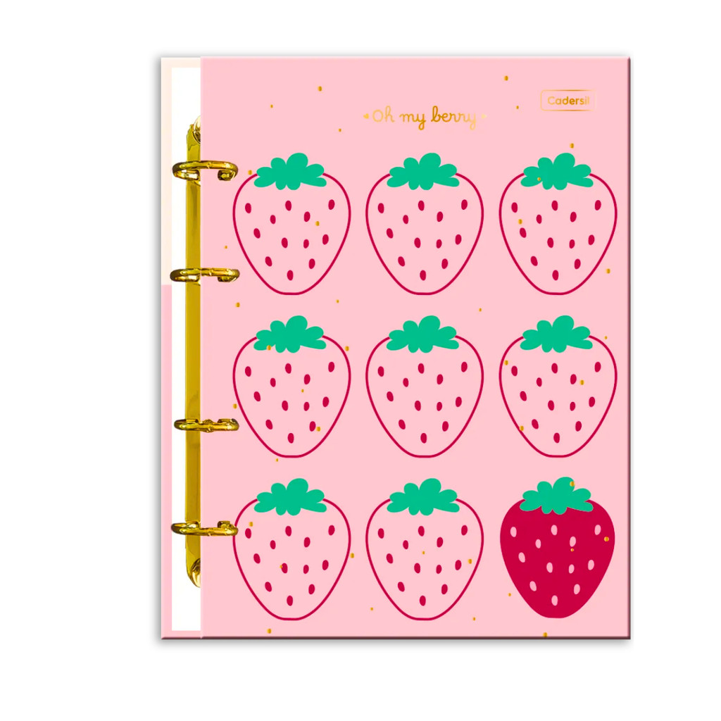 Caderno Argolado Colegial 80fls Oh My Berry - CADERSIL Capa:Rosa