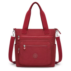 Bolsa Tote Feminina Transversal de ombro em nylon tactel uso Escolar Faculdade Trabalho Quadrada 7010