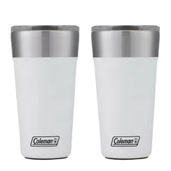 Kit com 2 Copos Térmicos com Tampa 600ml Branco Coleman