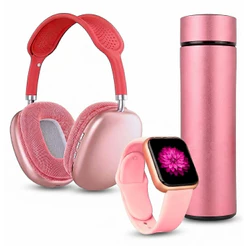 Kit Garrafa térmica 500ml com display led + fone bluetooth TWS P9 + smartwatch Y8 | uso diário