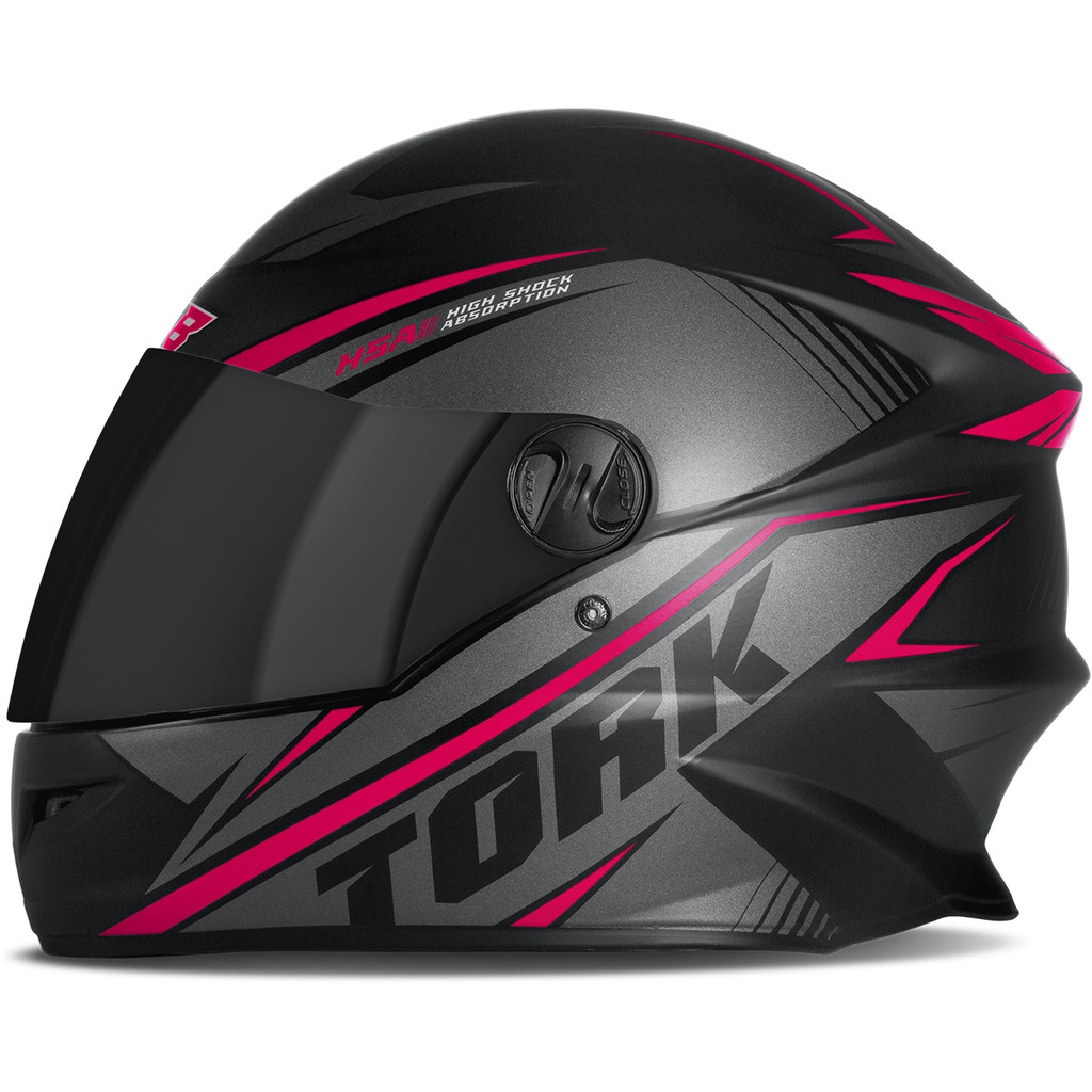 Capacete Pro Tork R8 Integral Preto Fosco Com Rosa Viseira Cristal Tamanho 60 Uso Urbano Moto Masculino Feminino