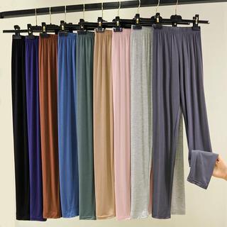 Verão estilo fino Modal Leggings feminino cintura alta cor sólida magro ajuste interior usar calças compridas elástico m
