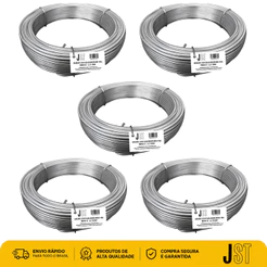 Kit 5kg Arame Liso Galvanizado BWG12 2,77mm JST 5 Rolos de 21m Cerca