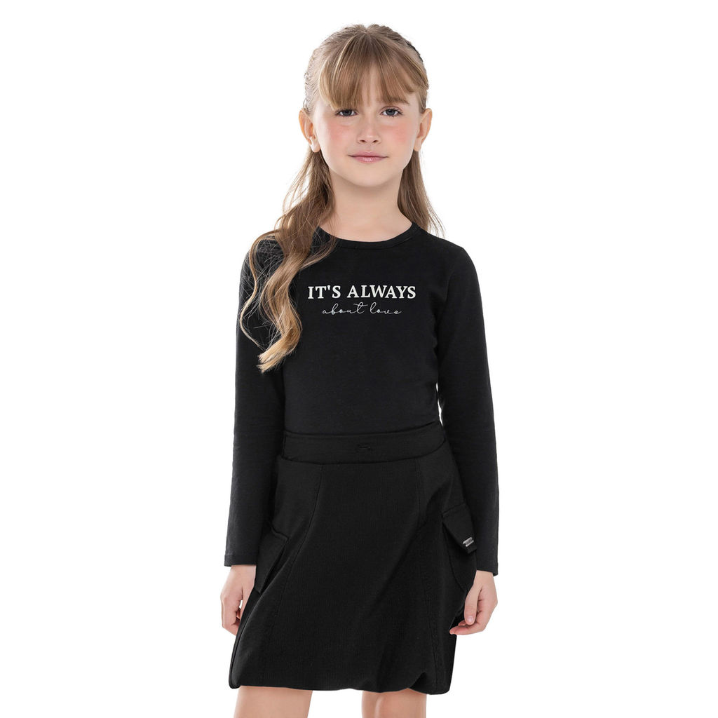 Conjunto Infantil Menina Balonê Colorittá Preto