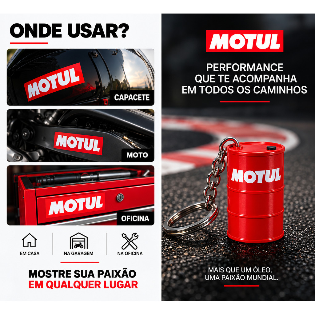 KIT MOTUL CHAVEIRO MINI BARRIL 3D + ADESIVOS — imagem 2 de 2