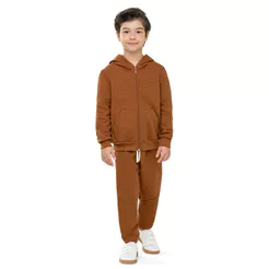 Conjunto Infantil Menino Moletom Bordado Colorittá Marrom