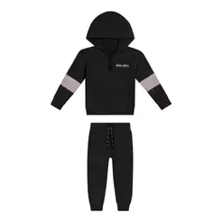 Conjunto Infantil Menino Gola Com Zíper Colorittá Preto